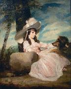 Sir Joshua Reynolds Portrait of Miss Anna Ward with Her Dog oil on canvas